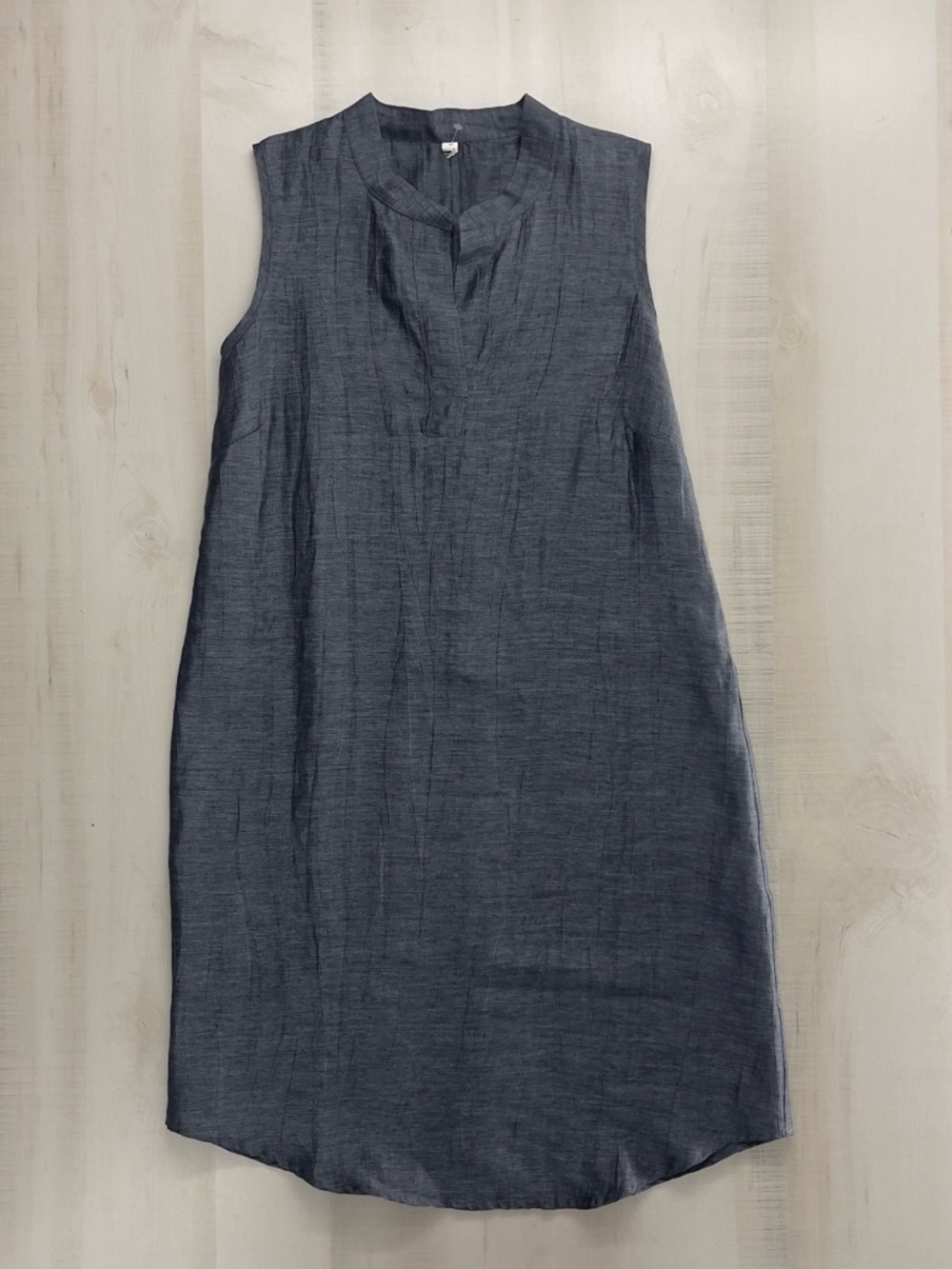 nwot NUTHATCH lagenlook linen blend shine gray sleeveless dress artsy S